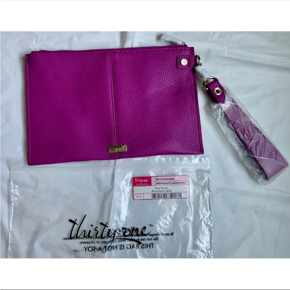 Thirty-One Jewell, Vibrant Purple Pouch Wristlet Clutch, NWT - Picture 3 of 8